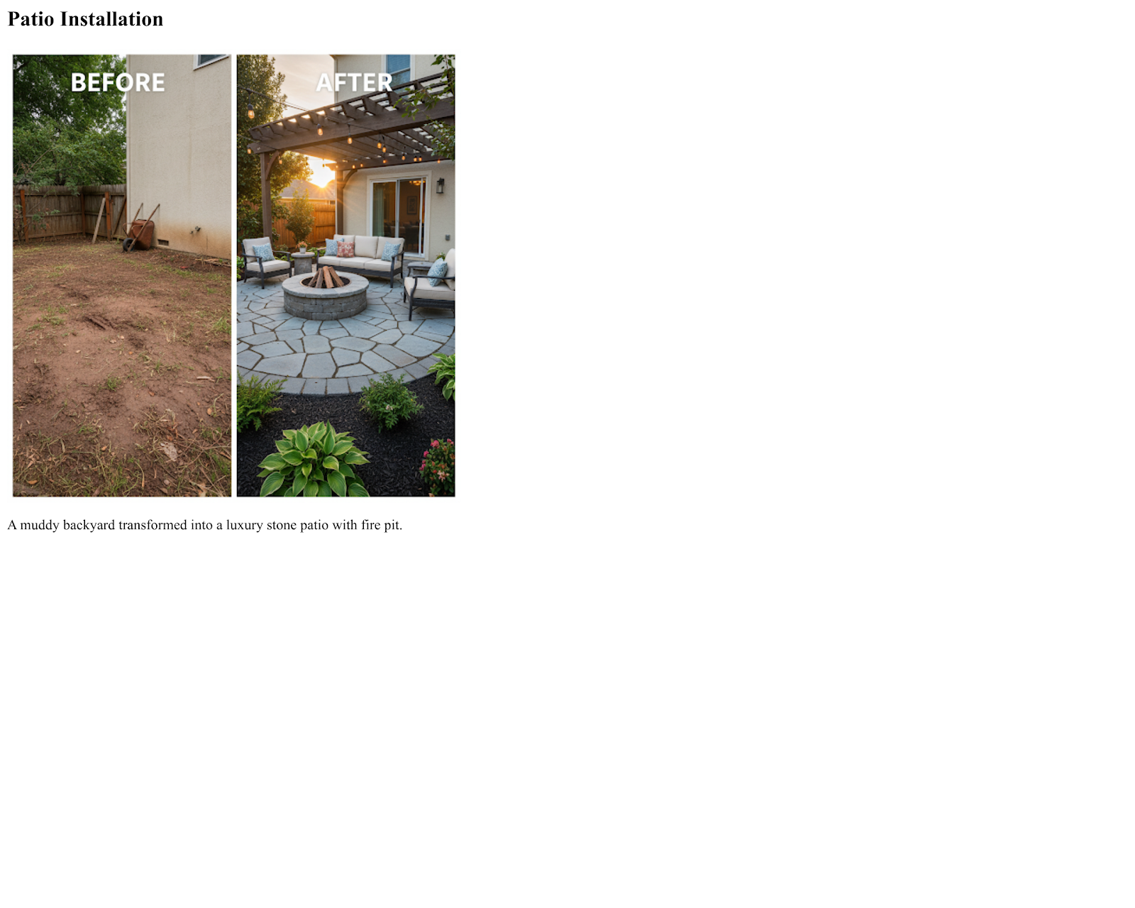 Patio Installation — before and after by Lookaround Ltd